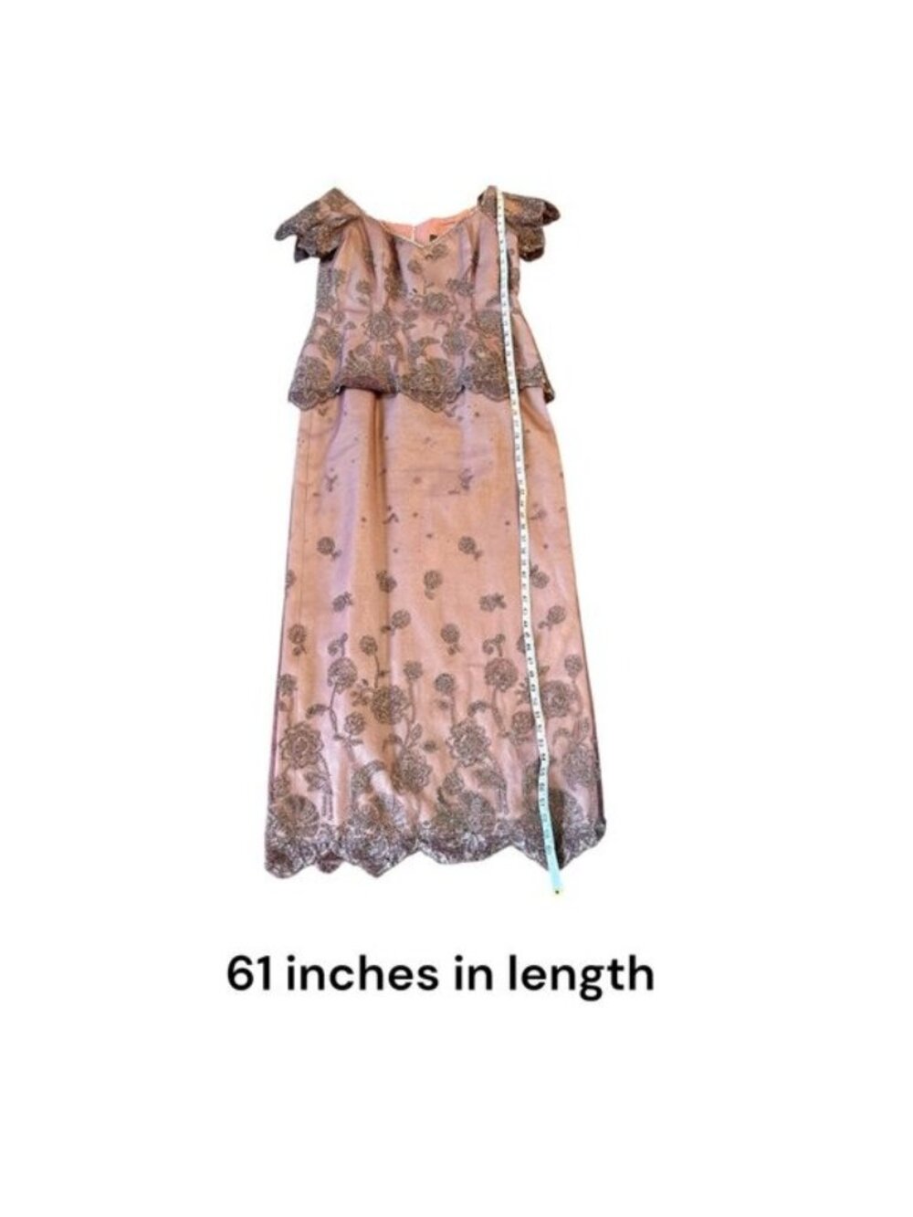 Vintage Rose Taft Couture Beaded Gown Dusty Rose Off Shoulder Formal Dress USA - Picture 11 of 14